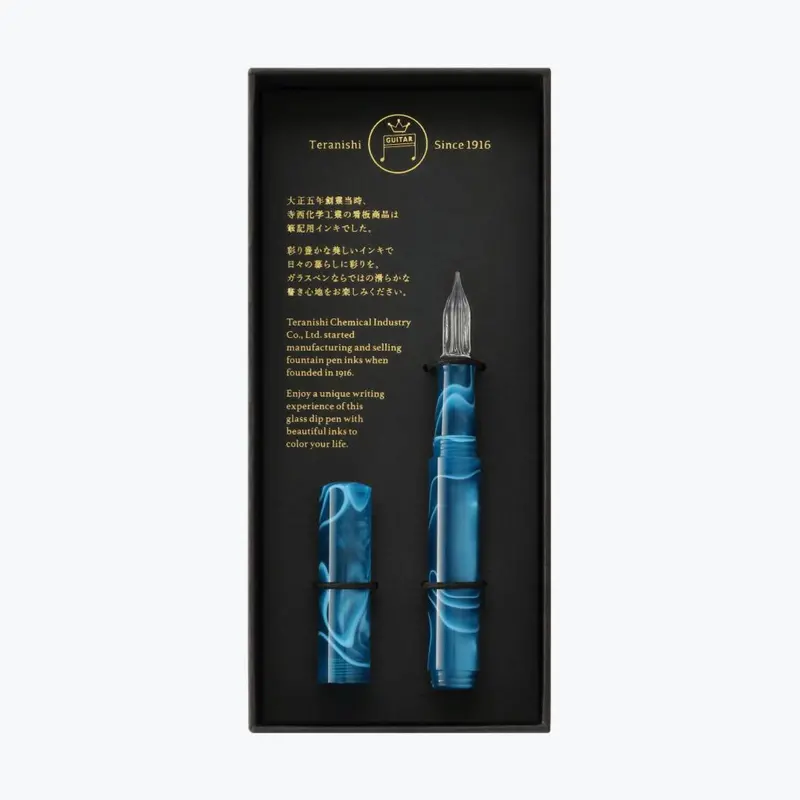 Teranishi - Calligraphy Pen - Glass Nib - Peacock Blue 1
