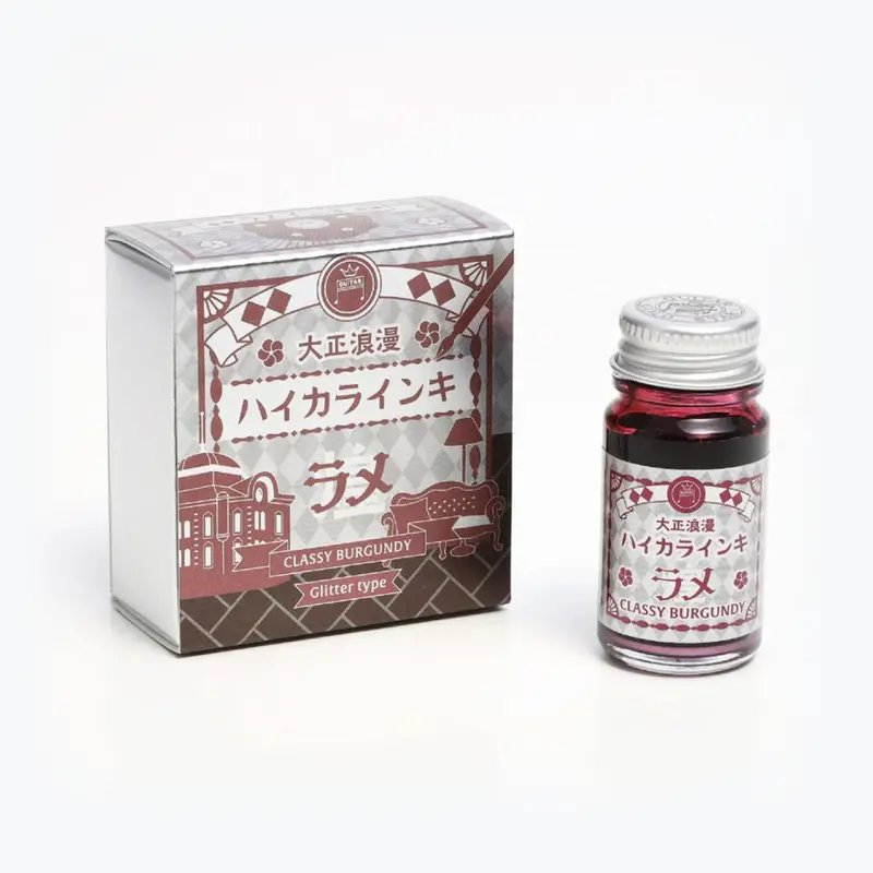 Teranishi - Fountain Pen Ink - Guitar Haikara - Glitter - Classy Burgundy 1