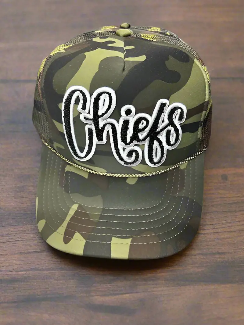 Texas True Threads Chiefs Chenille Patch Camo Trucker Cap By Randi Mahomes 1