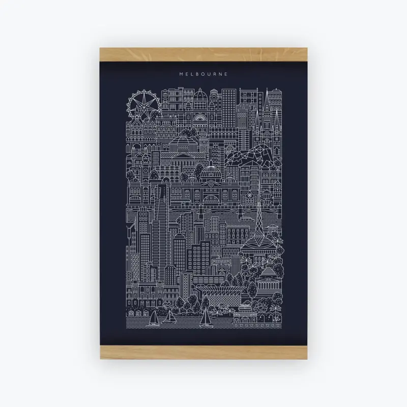 The City Works - Poster - Melbourne Blueprint - A3 1