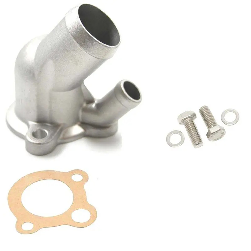 Thermostat Housing Kit, Cast Aluminum, Satin, 1966-91 Amc, Jeep V-8 1