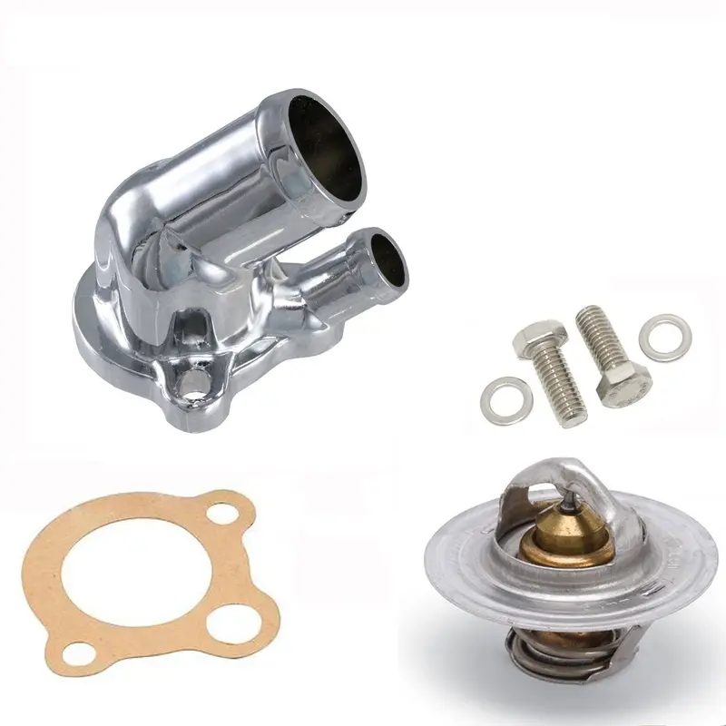 Thermostat Housing Kit, Chrome, 1966-91 Amc, Jeep V-8 1