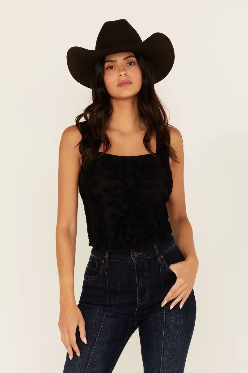 Tigerbelle Soutache Lace Sleeveless Top 1