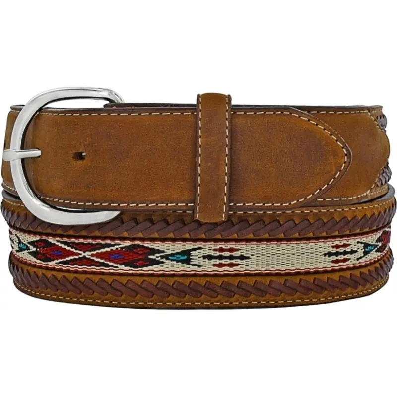 Tony Lama Laced Edge Horse Hair Ribbon Belt 1