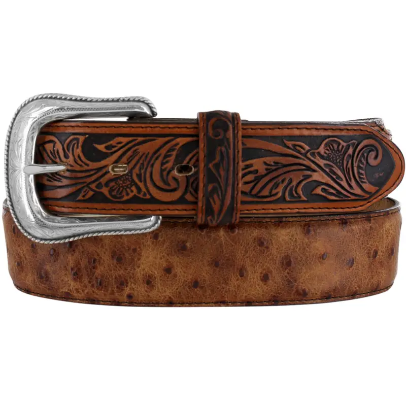 Tony Lama Rustic Ostrich Print Belt - C42525 1