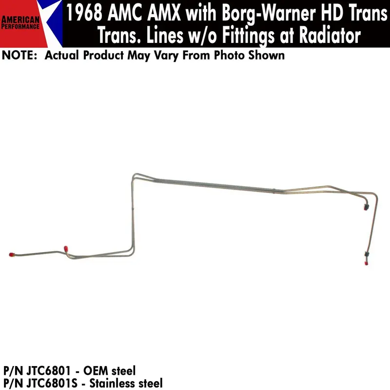 Transmission Lines, V-8 W/Automatic, 1972-74 Amc Javelin, Javelin Amx (Oe Steel Or Stainless) - Drop Ships In Approx. 4-6 Weeks 1
