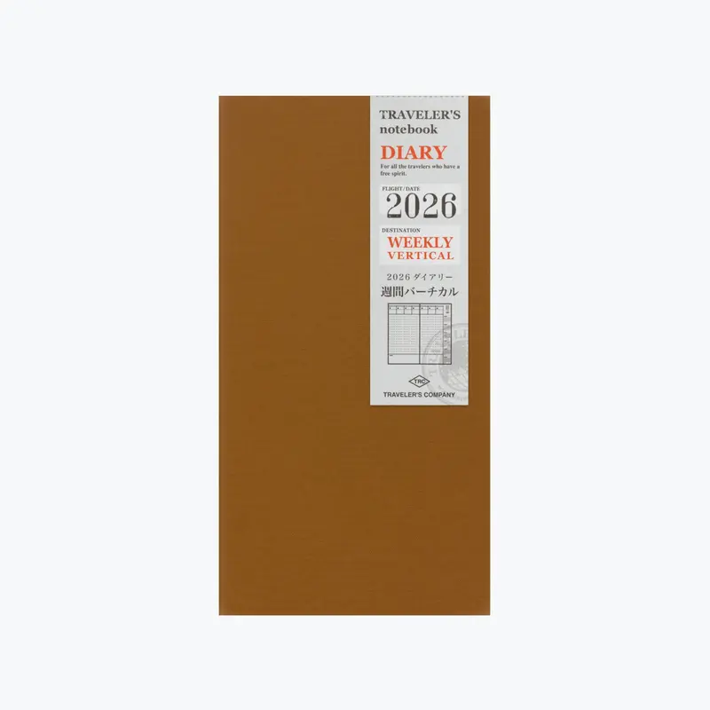 Traveler's Company - 2026 Diary - 6 Month Insert - Regular - Weekly Vertical (Jul - Dec) 1
