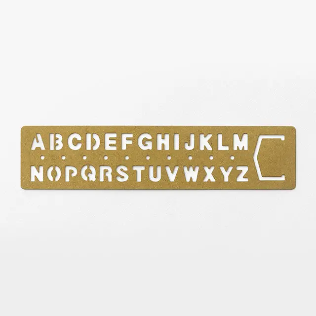 Traveler's Company - Brass Template Bookmark - Alphabet 1