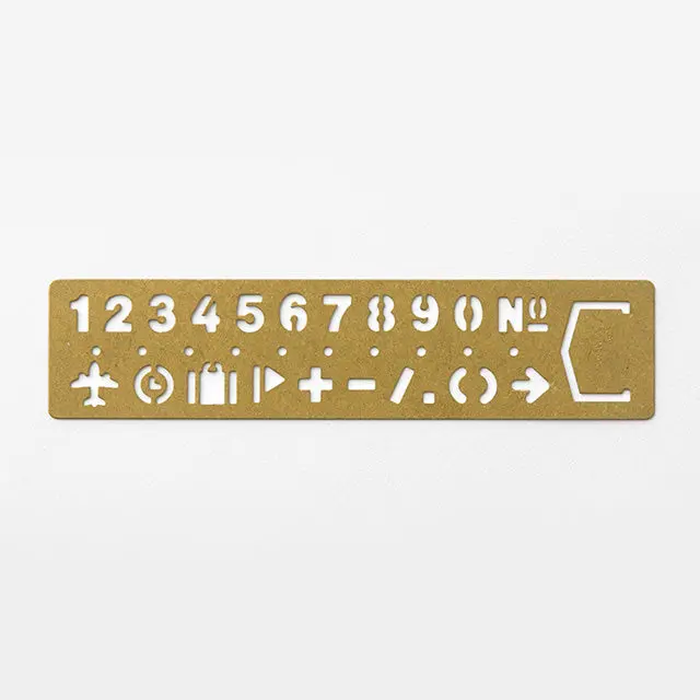 Traveler's Company - Brass Template Bookmark - Numbers 1