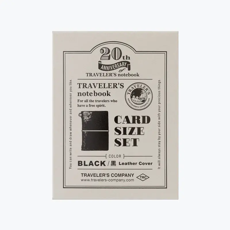 Traveler's Company - Traveler's Notebook - Card Size Set (20Th Anniversary) - Black 1