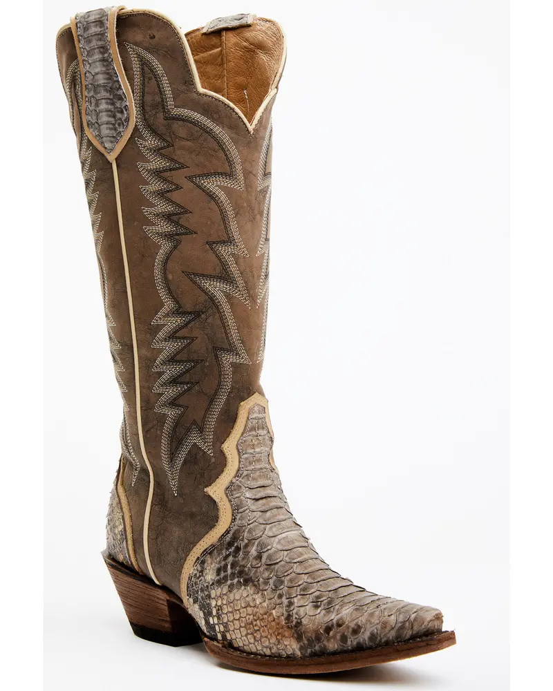 Triad Exotic Python Western Boots - Snip Toe 1