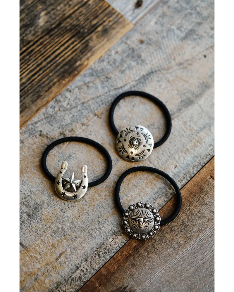 Trinity Western Concho Hair Tie Set - 3 Piece 1