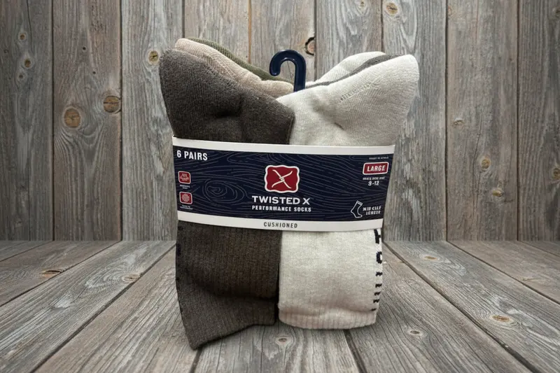 Twisted X Cushioned Mid Calf Performance Socks 6 Pack 2