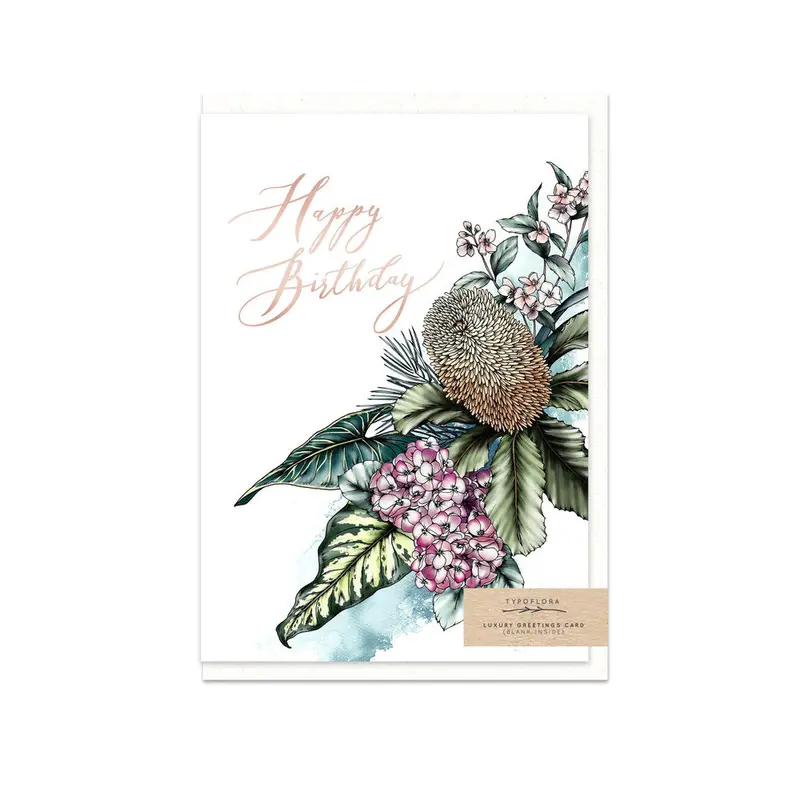 Typoflora - Card - Banksia Birthday 1
