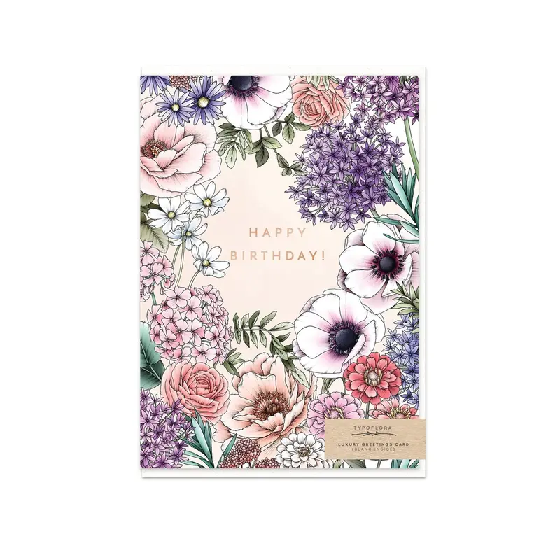 Typoflora - Card - Blooming Birthday 1