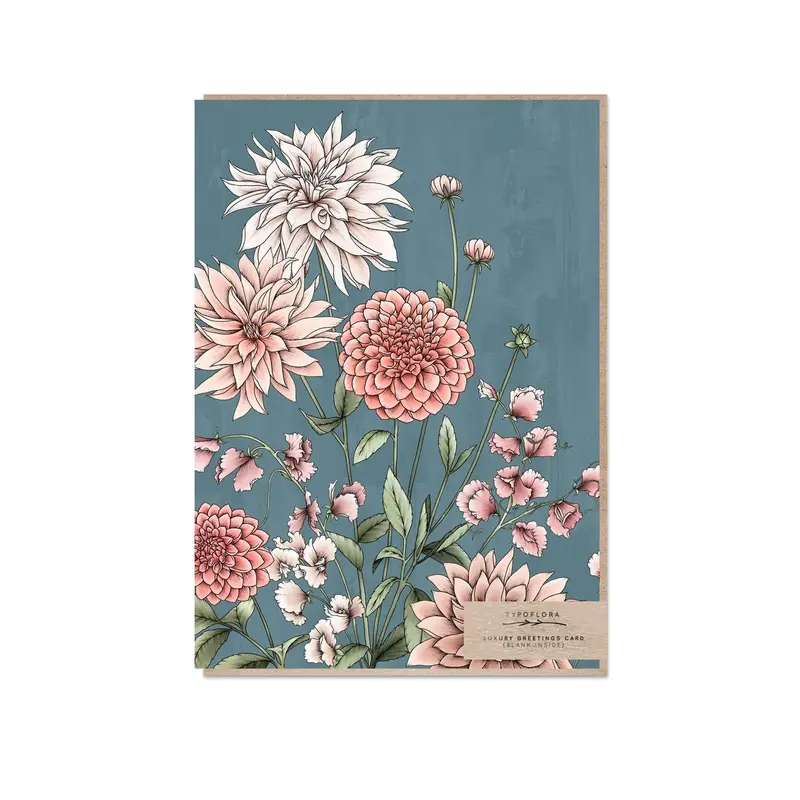 Typoflora - Card - Dahlias 1