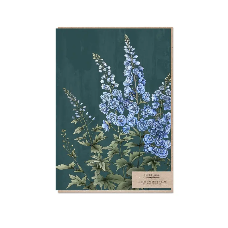 Typoflora - Card - Delphiniums 1