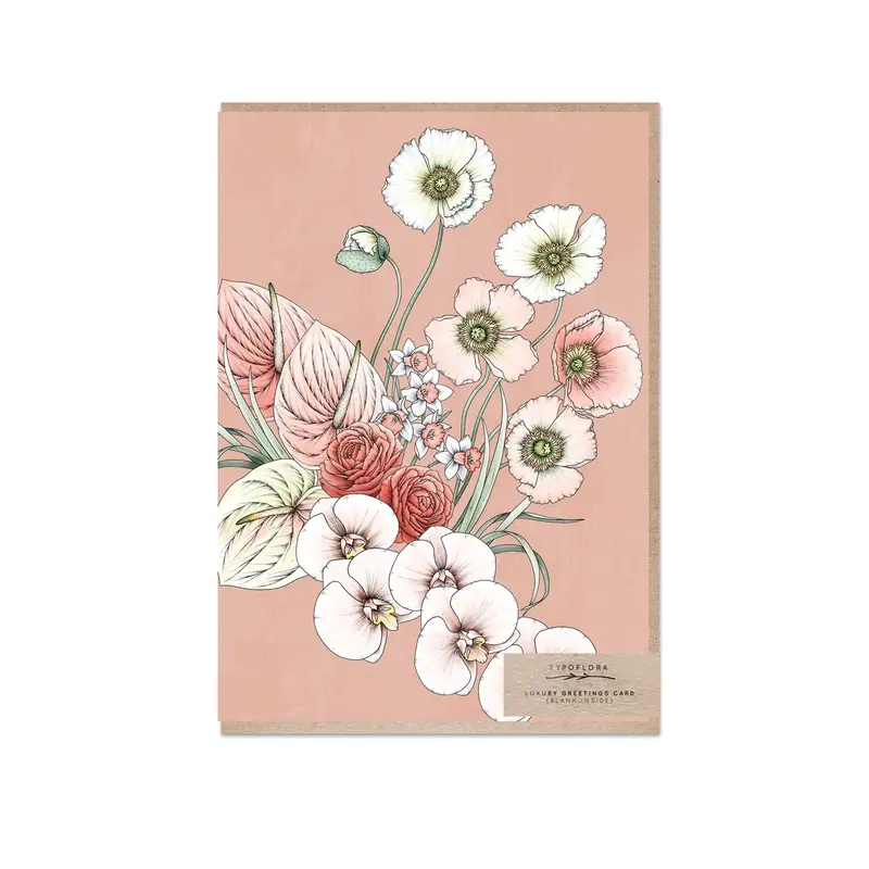 Typoflora - Card - Florist Bouquet (Peach) 1