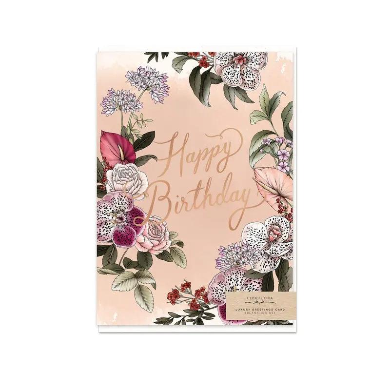 Typoflora - Card - Orchid Birthday 1
