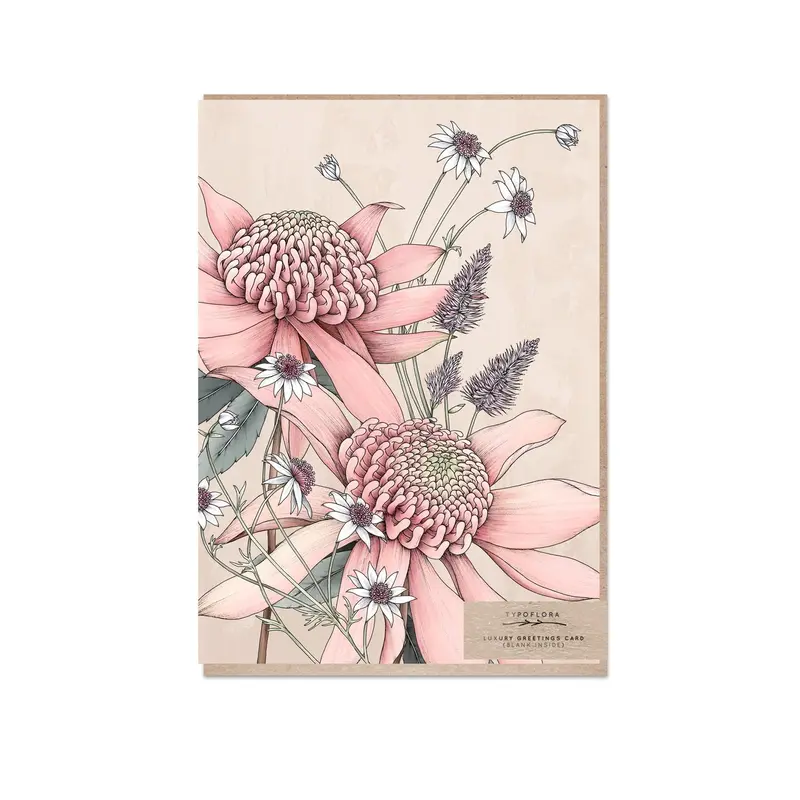 Typoflora - Card - Pink Waratah 1