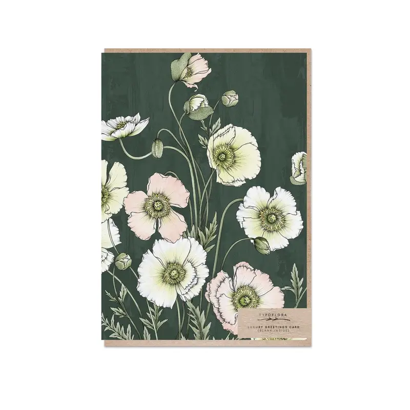 Typoflora - Card - Poppies In The Dark 1