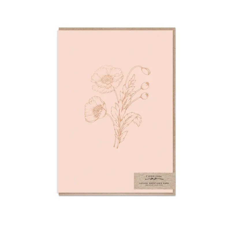 Typoflora - Card - Soft Pink Poppies 1