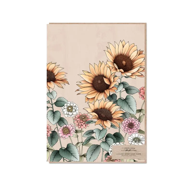 Typoflora - Card - Sunflowers 1