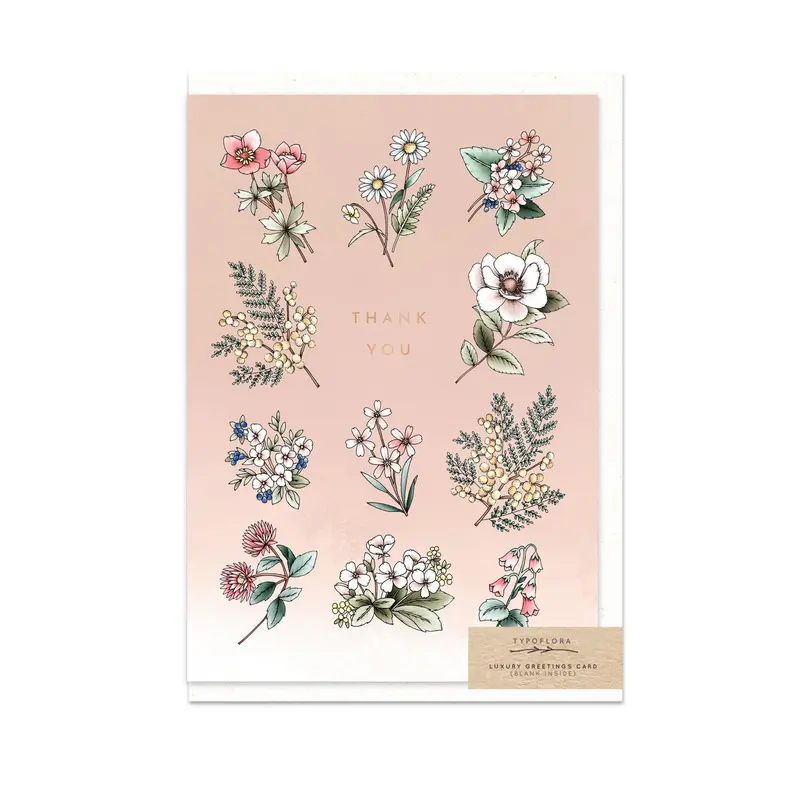 Typoflora - Card - Wildflower Thank You 1