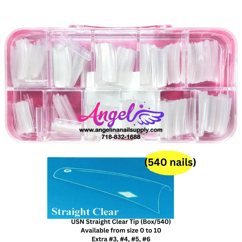 Usn Straight Nail Tip Box (540 Tips) 1