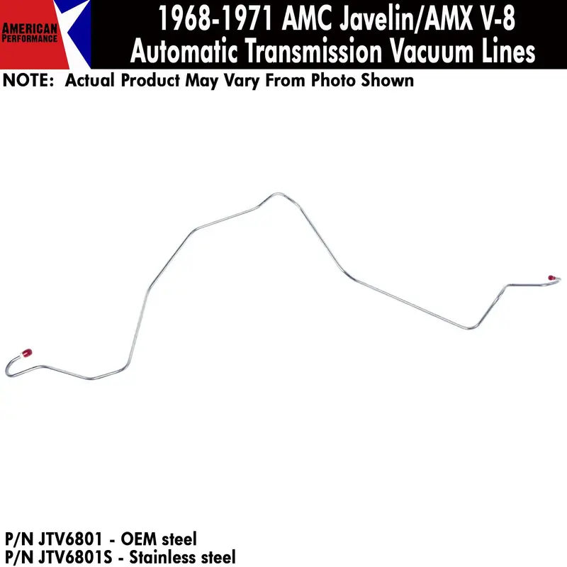 Vacuum Line, Transmission, V-8 W/Borg Warner Automatic Transmission, 1968-71 Amc Javelin, Javelin Amx (Oe Steel Or Stainless) - Drop Ships In Approx. 4-6 Weeks 1