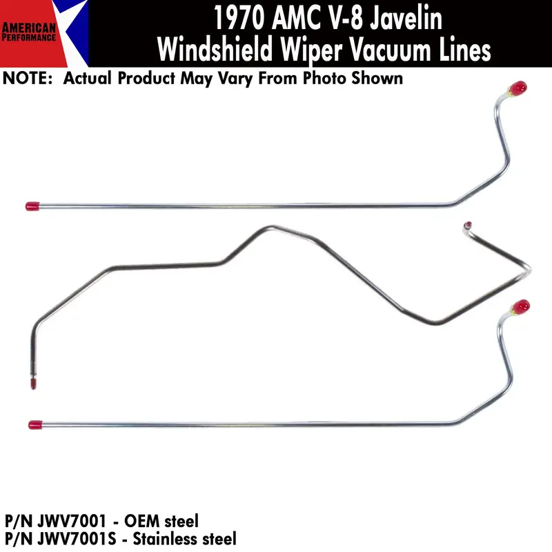 Vacuum Lines, Windshield Wiper, V-8, 1970 Amc (Oe Steel Or Stainless) - Drop Ships In Approx. 4-6 Weeks 1