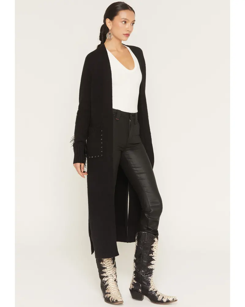 Valleylake Fringe Maxi Cable Knit Cardigan 1
