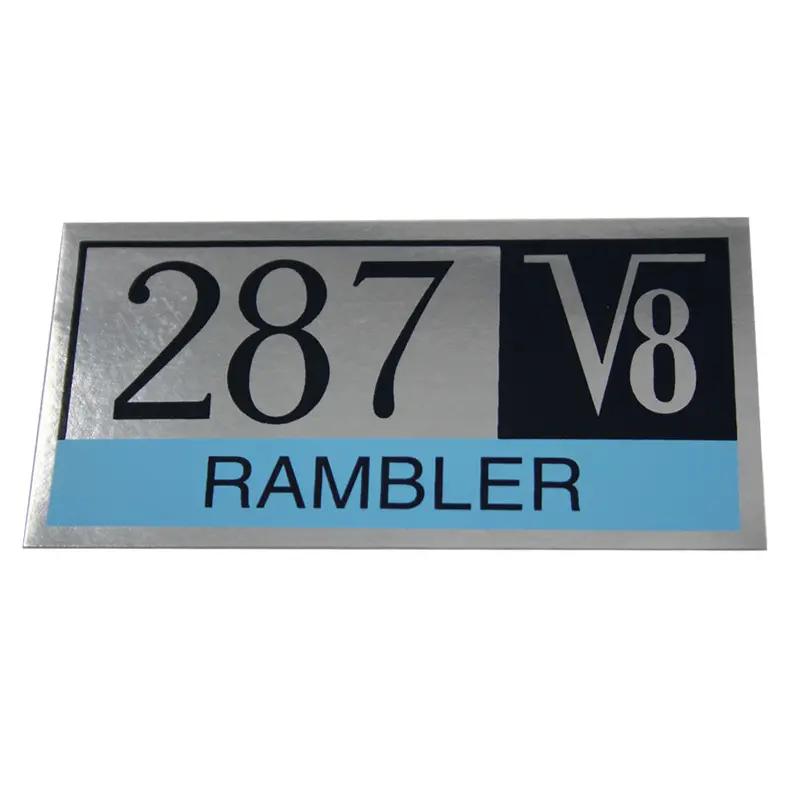 Valve Cover Decal, 1965 Rambler 287 V8 1