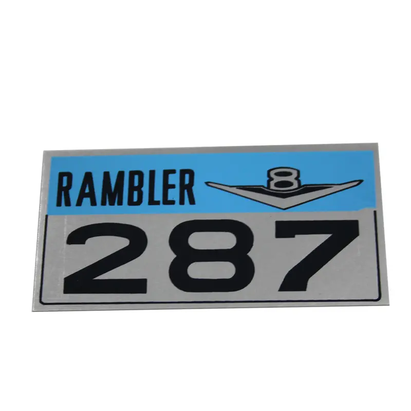 Valve Cover Decal, 1965 Rambler 287 V8 1