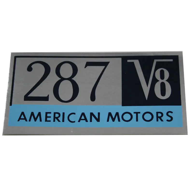 Valve Cover Decal, 1966 American Motors 287 V8 1