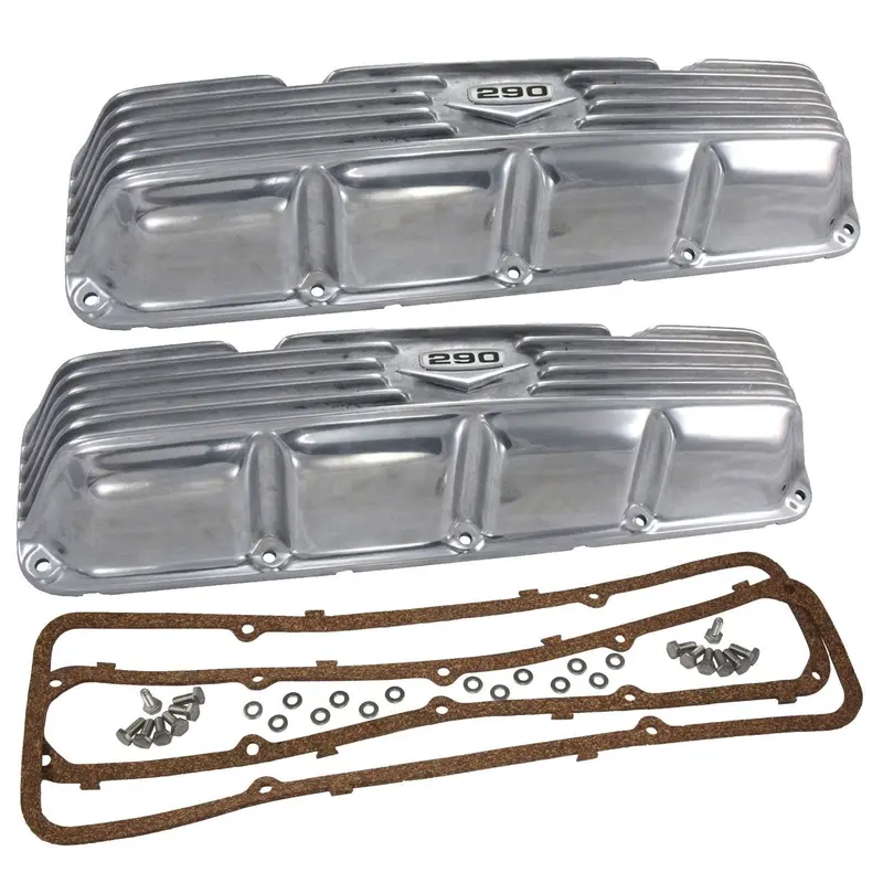 Valve Cover Kit, 290 Logo, Finned Polished Aluminum, 1966-69 Amc, Jeep - Allow Approximately 3-4 Weeks For Manufacturing Plus Shipping 1