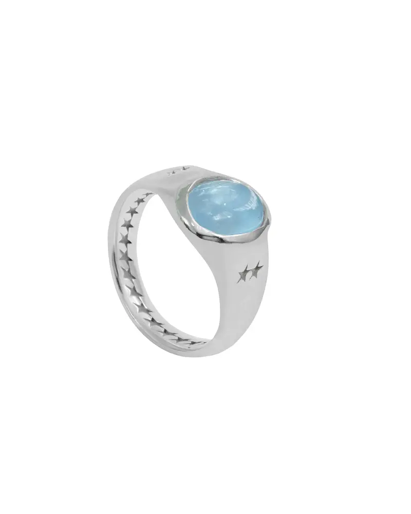 Vertical Blue Stone Signet 1