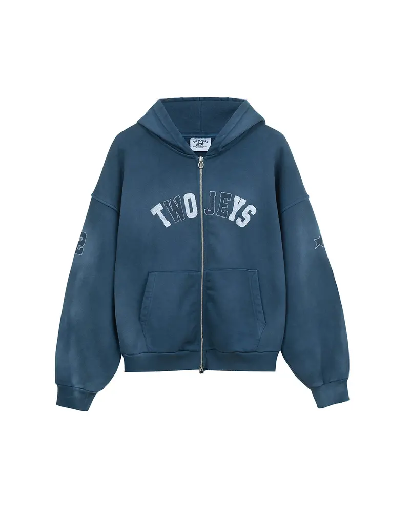 Vintage Varsity Zipper Navy 1