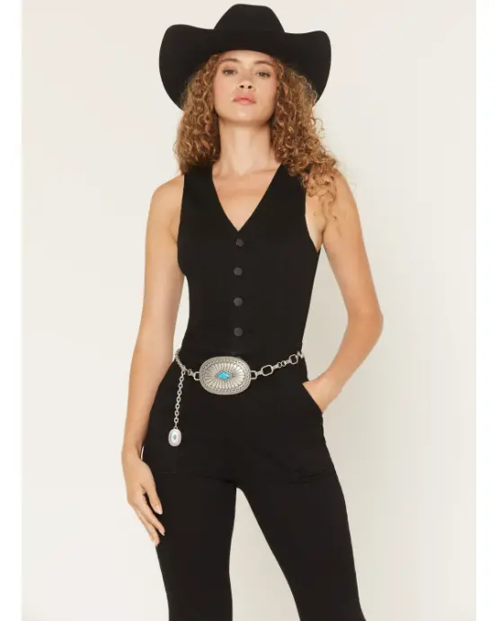 Vivelle Oval Concho Chain Belt 1