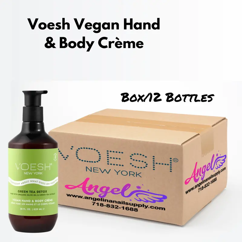 Voesh Green Tea Detox Vegan Body & Hand Creme 28 Fl.Oz. (Box/12 Bottles) 1