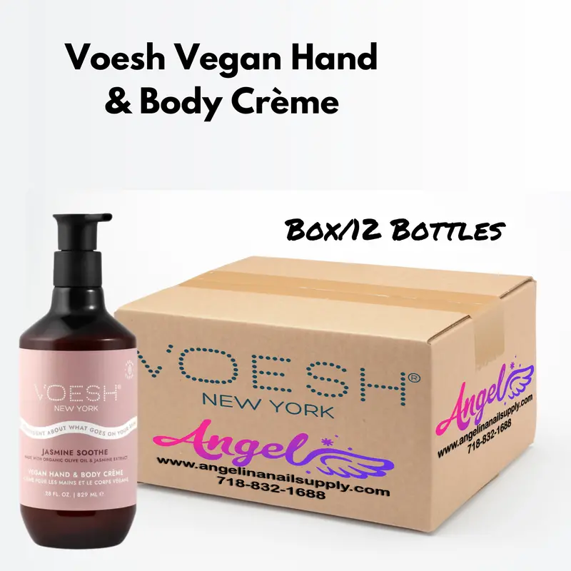 Voesh Jasmine Soothe Vegan Body & Hand Creme 28 Fl.Oz. (Box/12 Bottles) 1