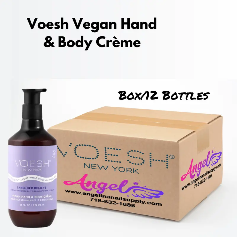 Voesh Lavender Relieve Vegan Body & Hand Creme 28 Fl.Oz. (Box/12 Bottles) 1