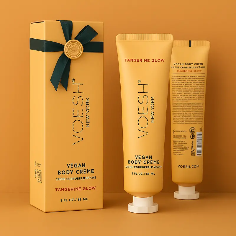 Voesh Tangerine Glow Vegan Body & Hand Creme 3 Fl.Oz. 1