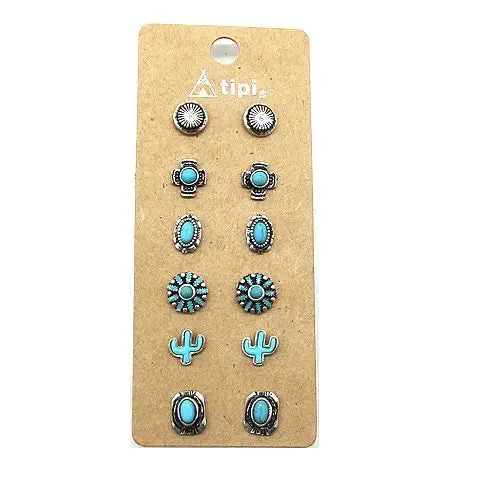 Western 6 Pair Dainty Post Earring Set 1