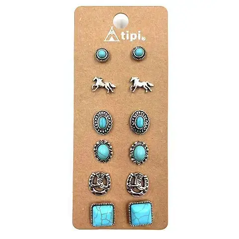 Western 6 Pair Dainty Post Earring Set 1