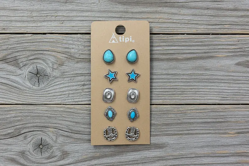 Western 6 Pair Dainty Post Earring Set 1