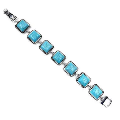 Western Turquoise Square Magnetic Bracelet 1