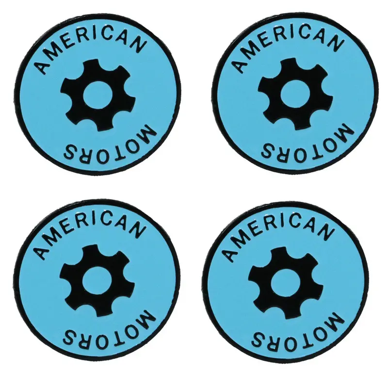 Wheel Center Cap Emblem Kit, Blue, 1970-Early 72 Amc Rebel Machine 1