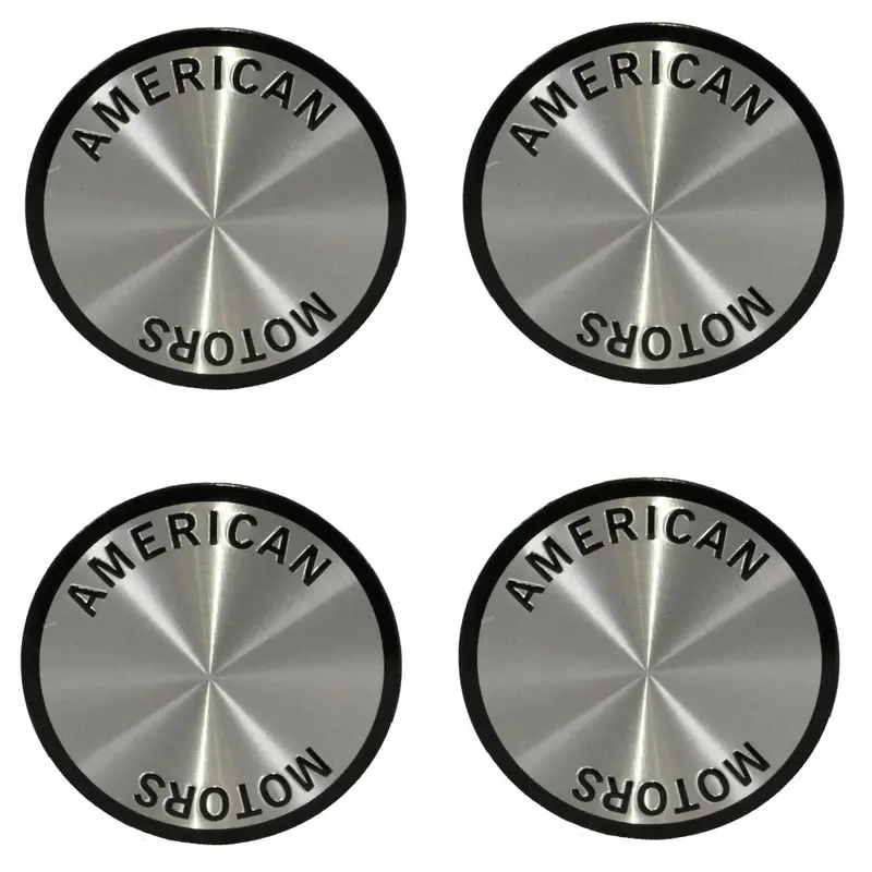 Wheel Center Cap Emblem Kit, Silver And Black, Magnum 500, 1964-88 Amc, Rambler, Eagle 1