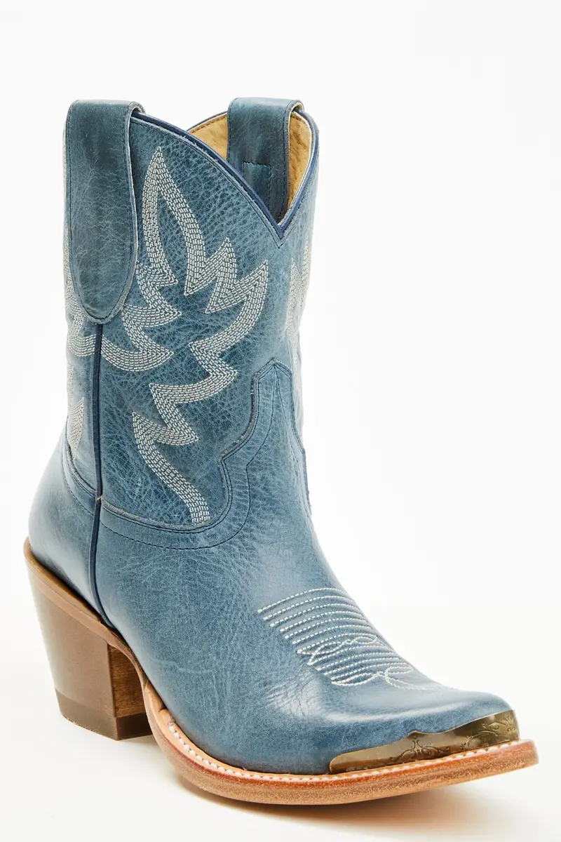 Wheels Navy Western Booties - Round Toe 1